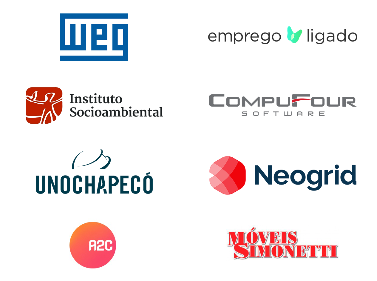 
							weg,
							emprego ligado,
							instituto socioambiental,
							neogrid,
							unochapecó,
							compufour,
							a2c,
							moveis simonetti
						