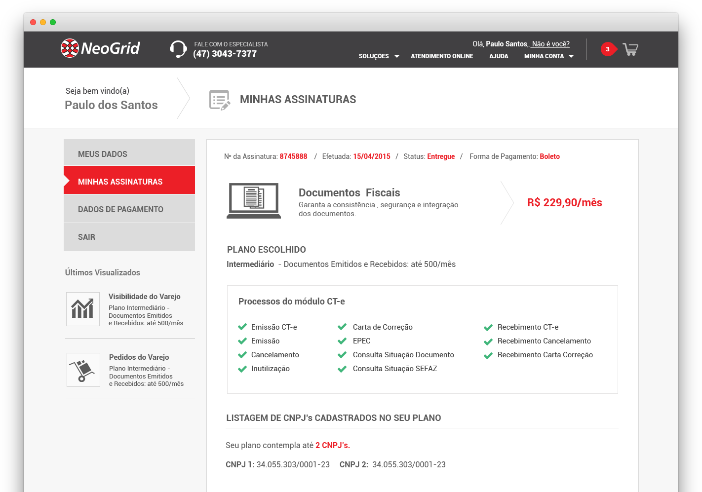 plataforma de de vendas dos produtos neogrid